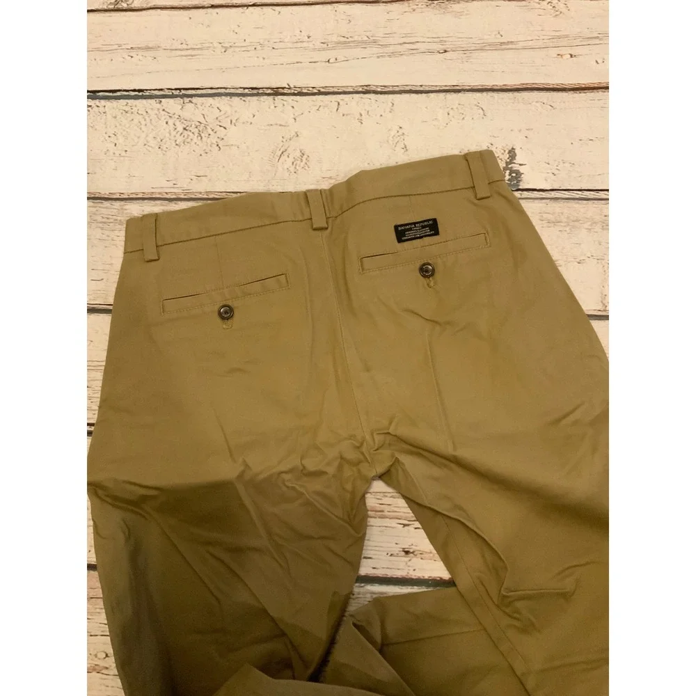 Banana Republic Fulton Skinny Chino Khaki Tan Pants Mens 30x30 Stretch Cotton